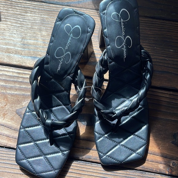 NWT Jessica Simpson Quilted Black Zaliye Sandal - Picture 5 of 6